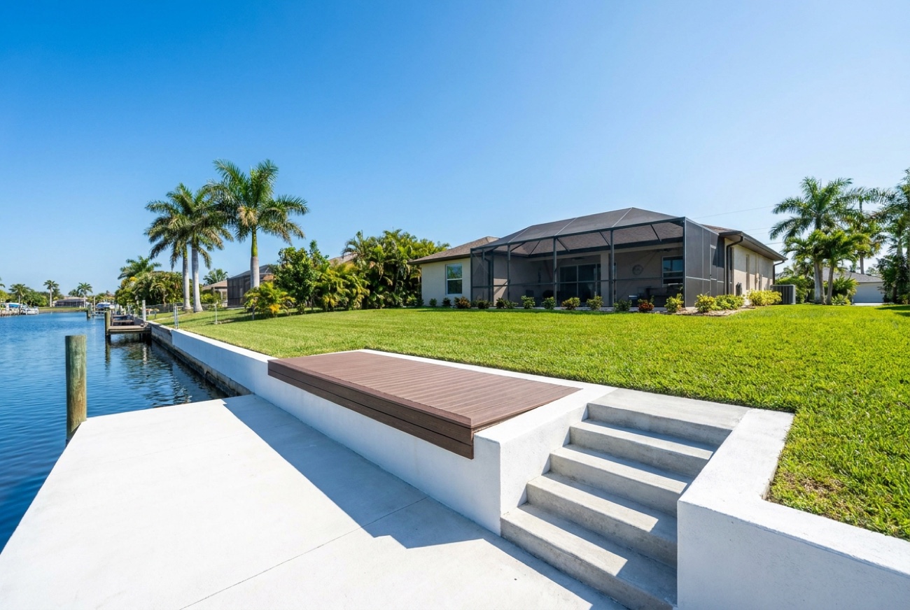 Seawall + integrated dock — Naples, FL