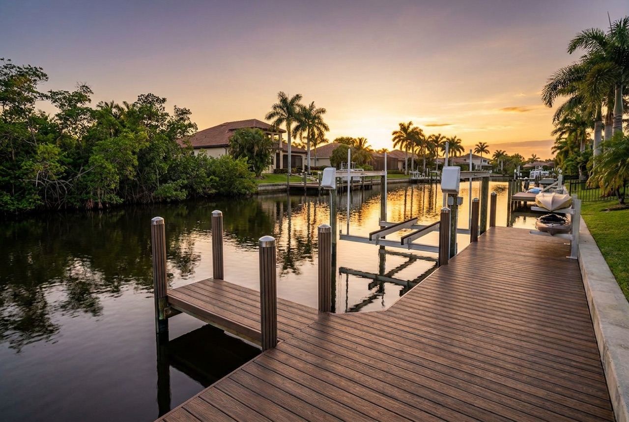 Custom Docks on the Imperial River and Estero Bay frontage in Bonita Springs by Florida Lifts & Docks