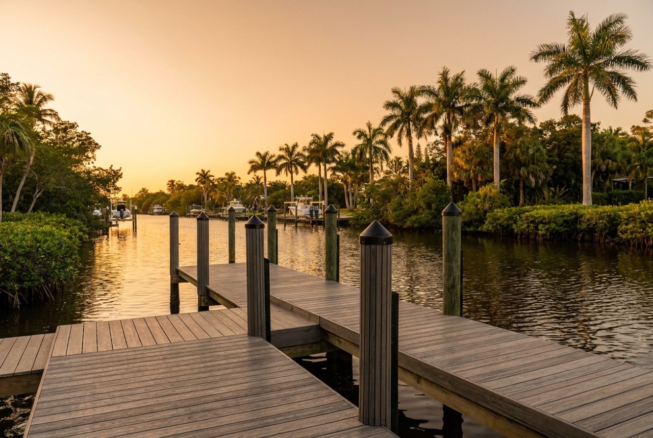 Custom Docks on Estero Bay, the Estero River, and Coquina Point by Florida Lifts & Docks