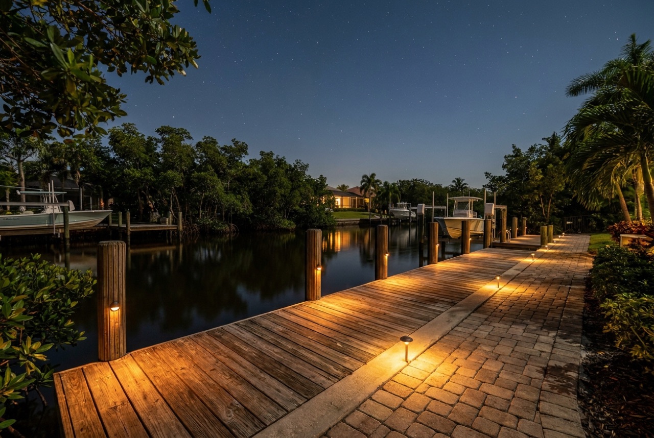 Dock Lighting in Bonita Springs, FL — Florida Lifts & Docks
