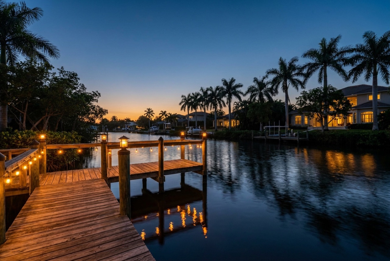 Dock Lighting in Bonita Springs, FL — Florida Lifts & Docks