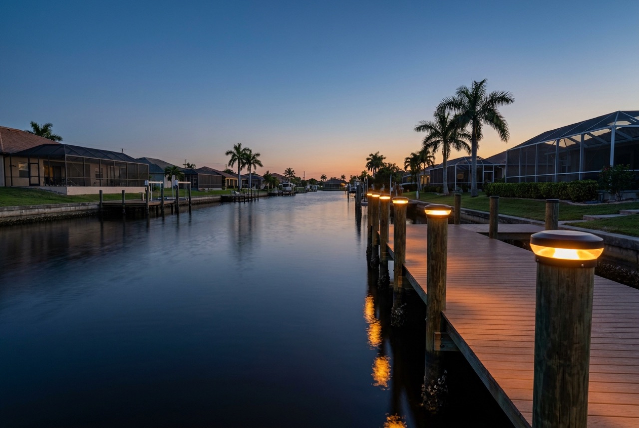 Dock Lighting in Cape Coral, FL — Florida Lifts & Docks