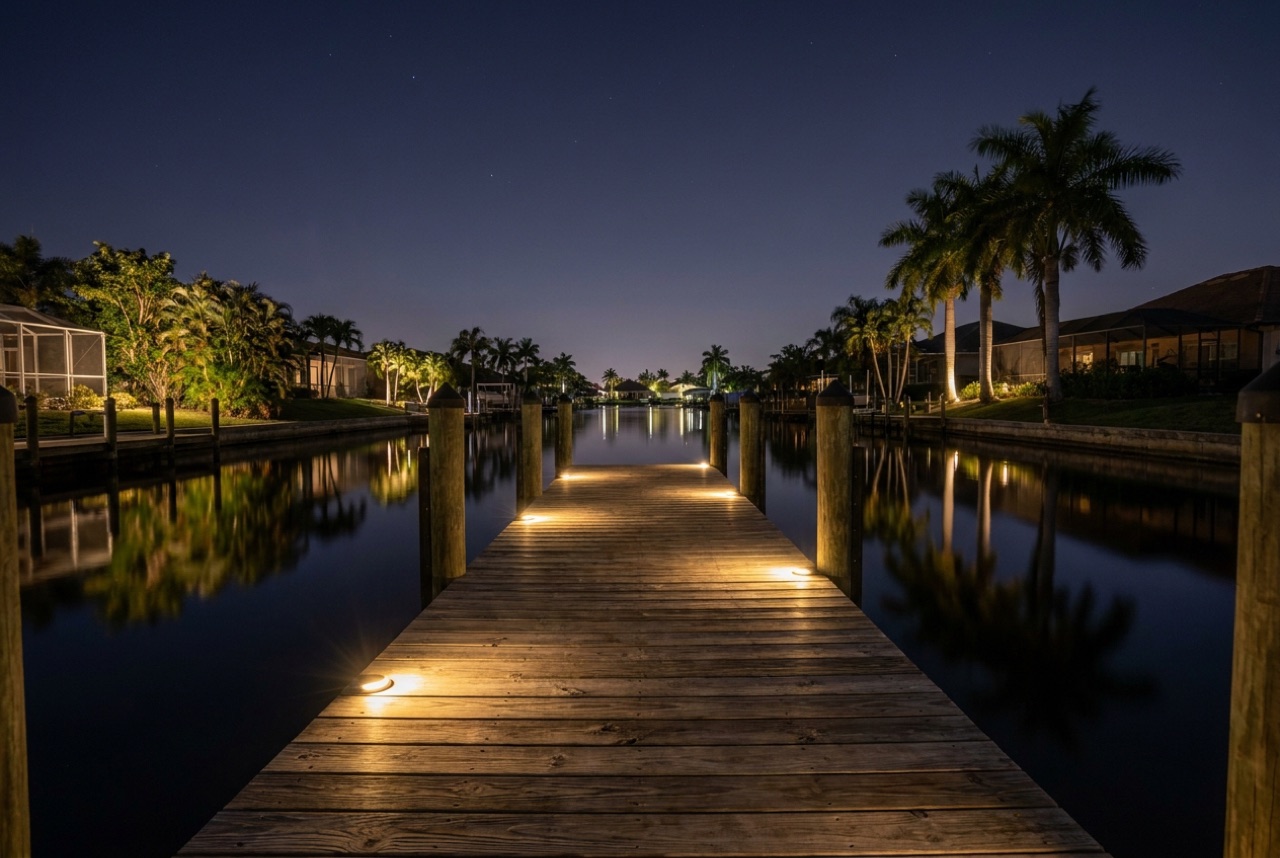 Dock Lighting in Cape Coral, FL — Florida Lifts & Docks