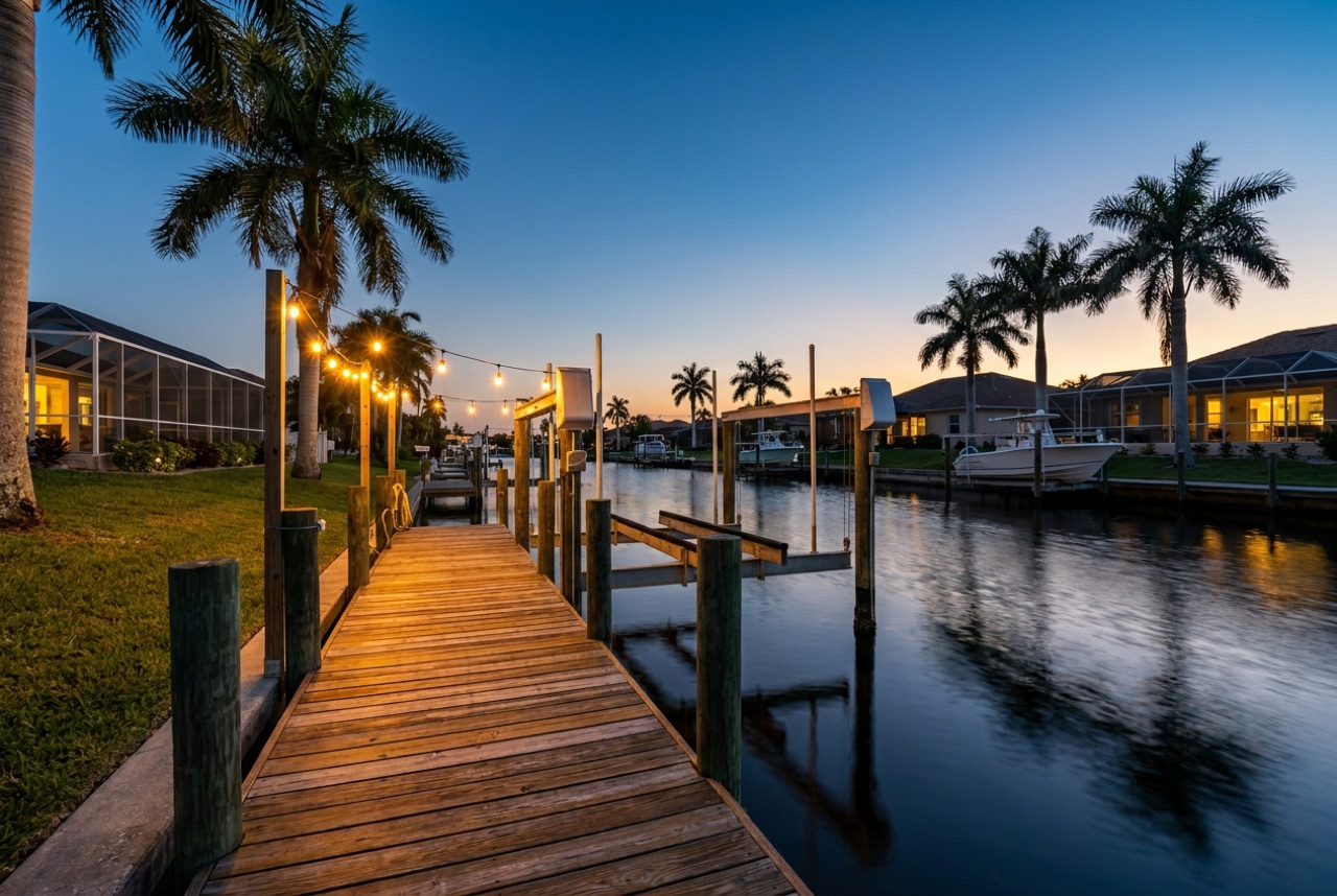 Dock Lighting in Cape Coral, FL — Florida Lifts & Docks