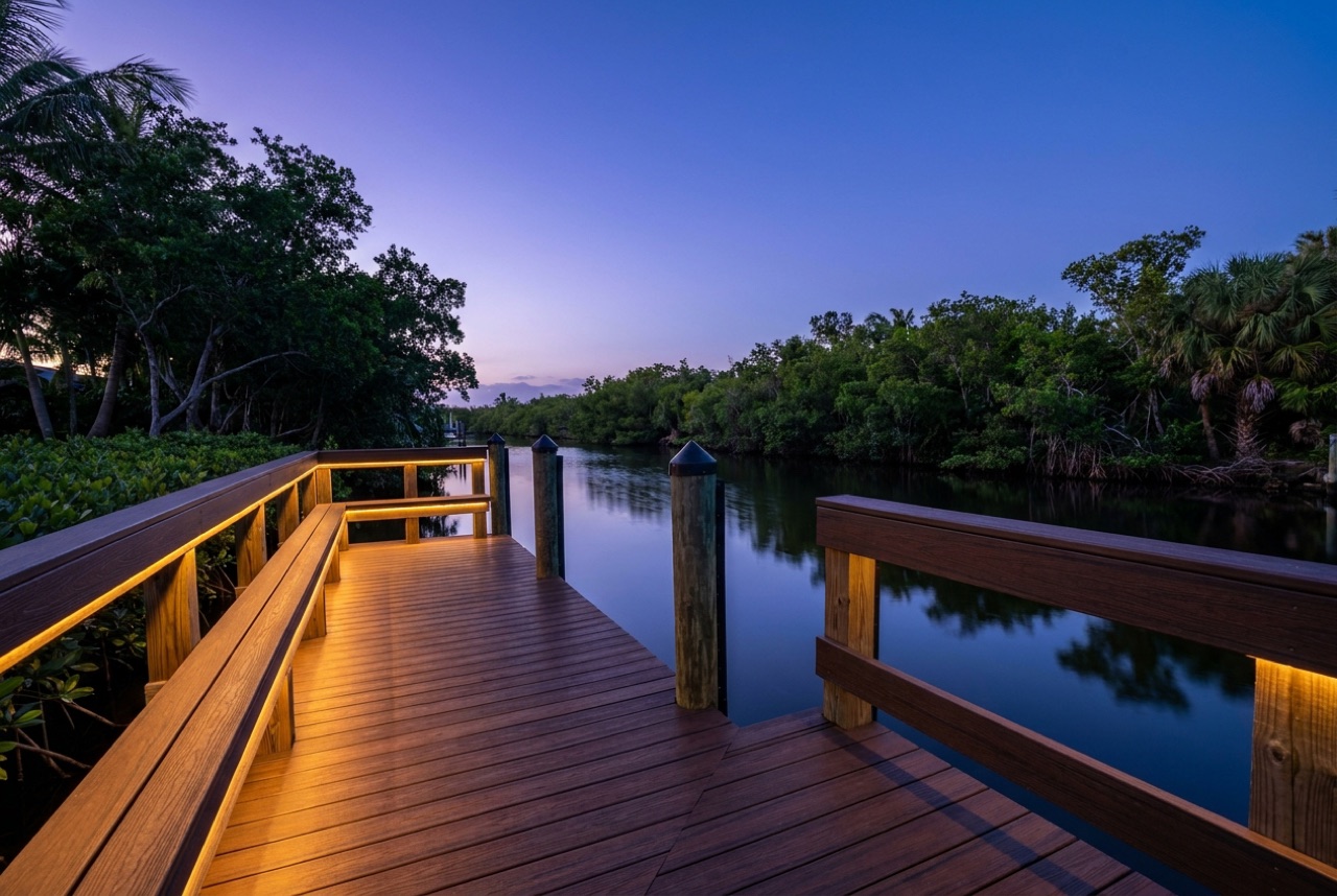 Dock Lighting on Estero Bay, the Estero River, and Coquina Point by Florida Lifts & Docks