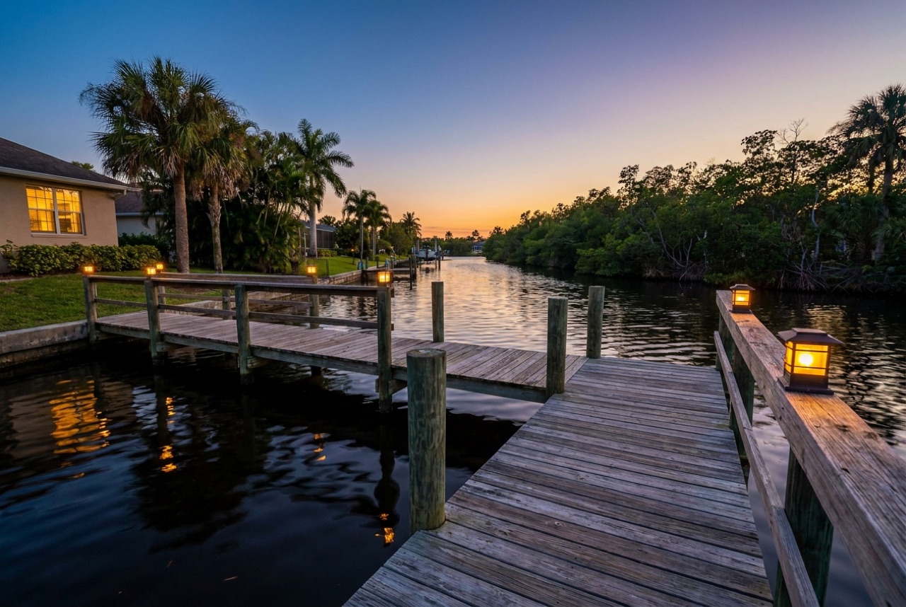 Dock Lighting in Estero, FL — Florida Lifts & Docks