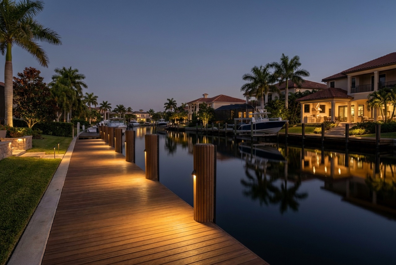 Dock Lighting in Naples, FL — Florida Lifts & Docks