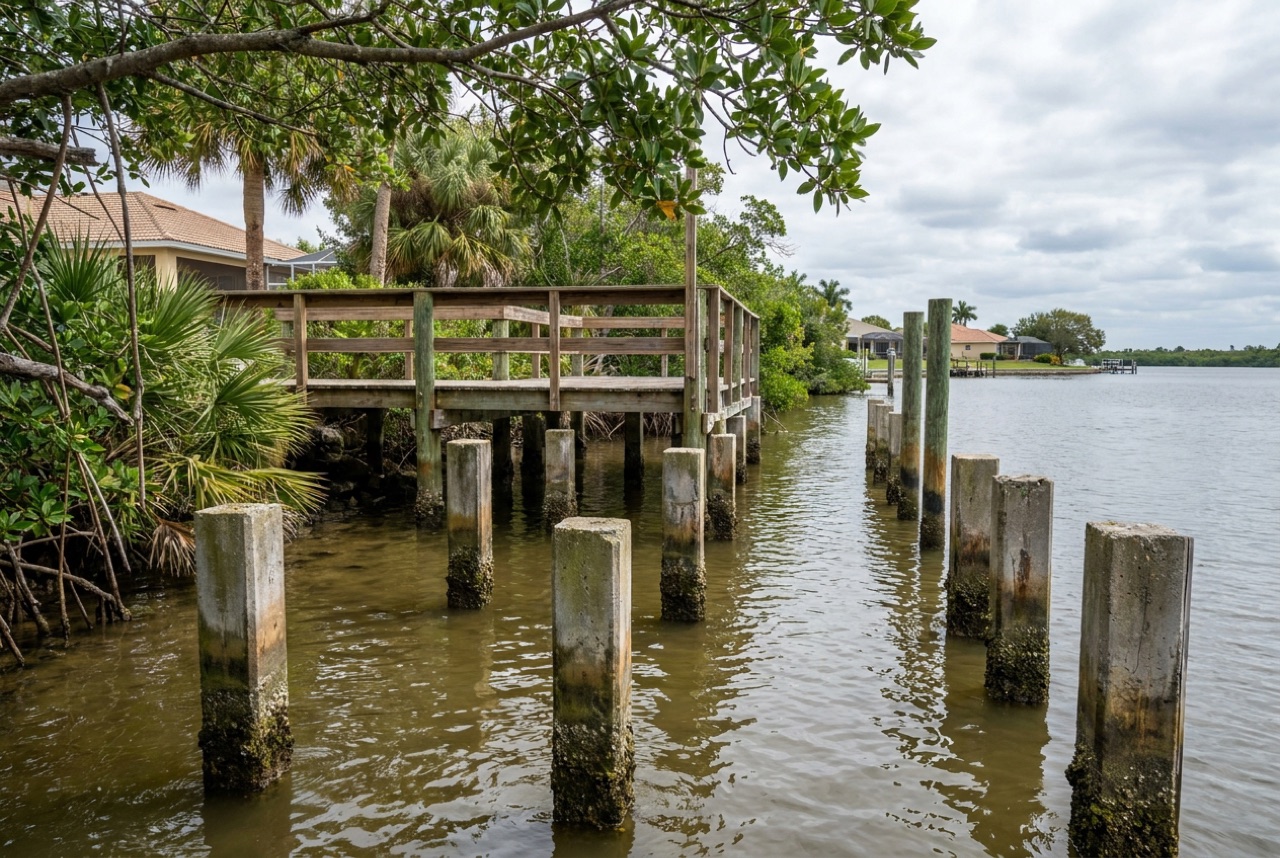 Pilings in Bonita Springs, FL — Florida Lifts & Docks
