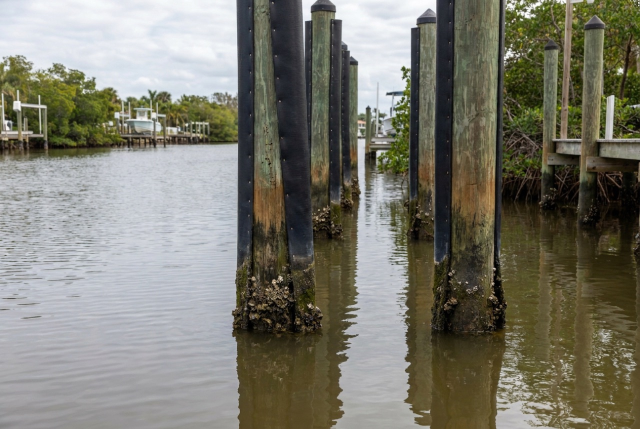 Pilings in Estero, FL — Florida Lifts & Docks