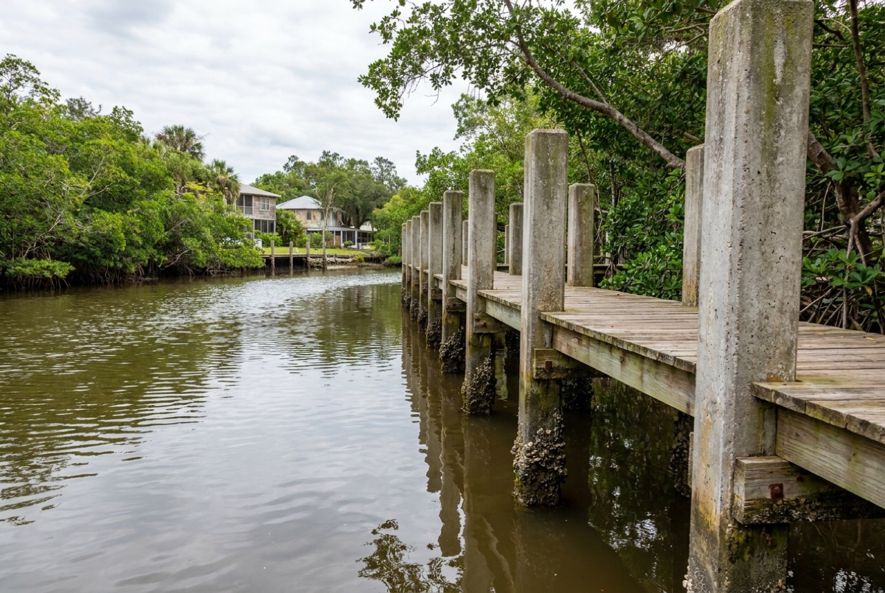 Pilings in Estero, FL — Florida Lifts & Docks