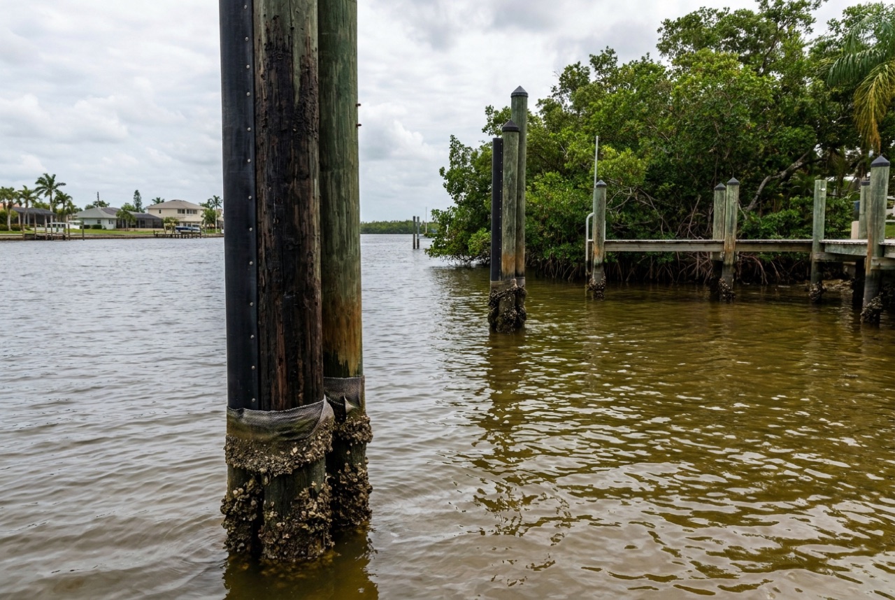 Pilings in Fort Myers, FL — Florida Lifts & Docks