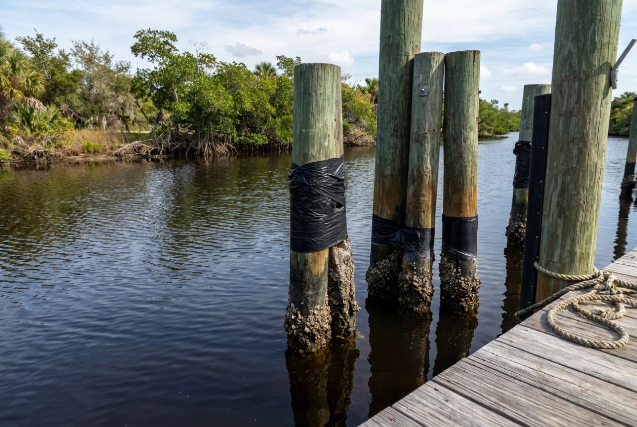 Pilings in Fort Myers Beach, FL — Florida Lifts & Docks