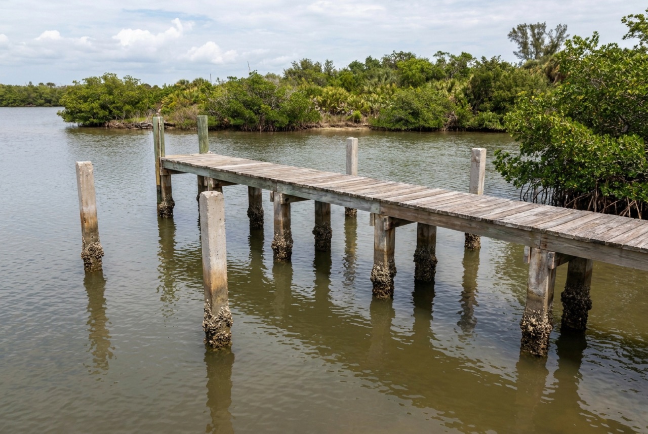 Pilings in Fort Myers Beach, FL — Florida Lifts & Docks