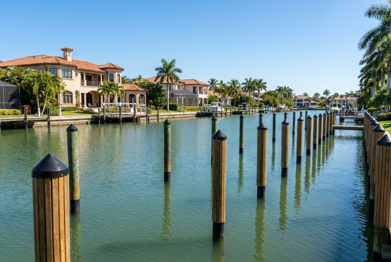 Pilings in Naples, FL — Florida Lifts & Docks