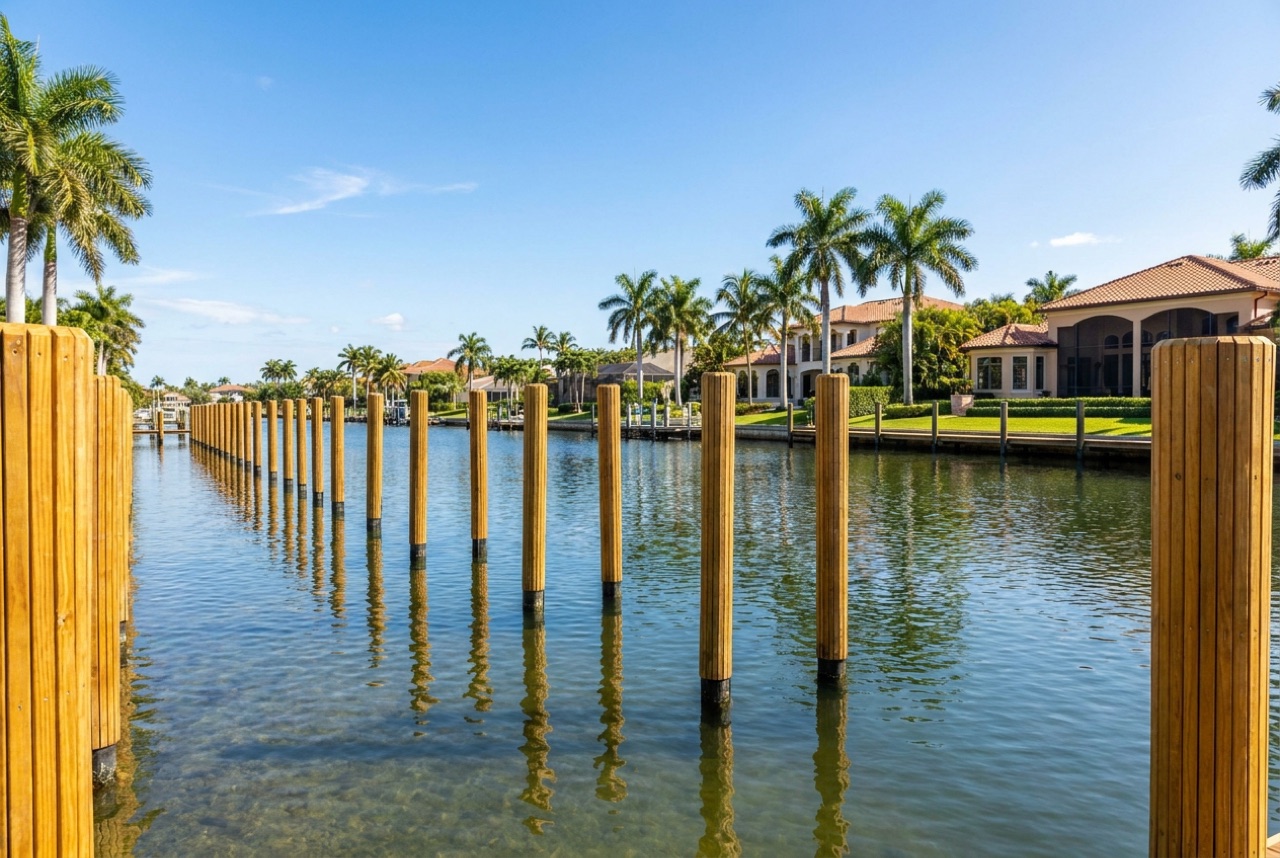 Pilings in Port Royal, FL — Florida Lifts & Docks