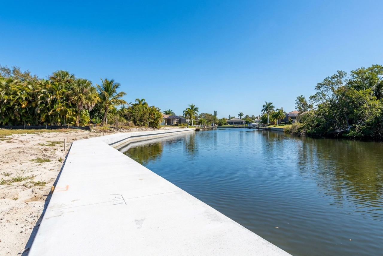 Seawalls on the Imperial River and Estero Bay frontage in Bonita Springs by Florida Lifts & Docks