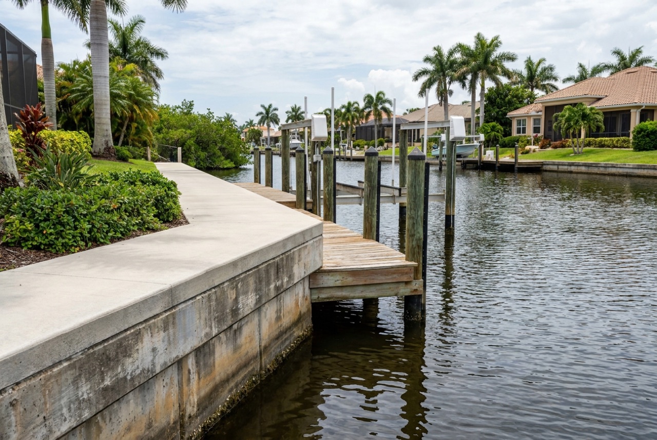 Seawalls in Cape Coral, FL — Florida Lifts & Docks
