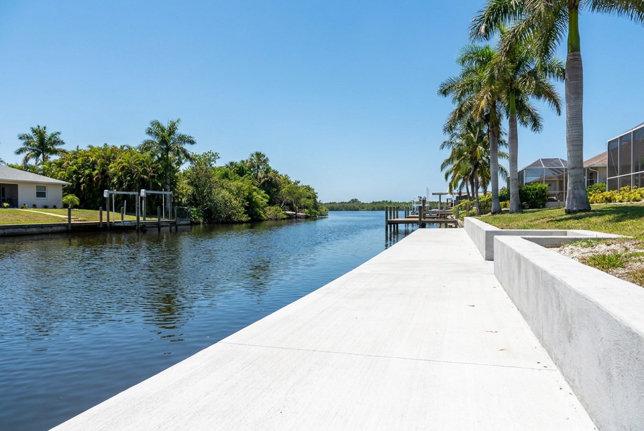 Seawalls on the Caloosahatchee River and its tributary canals in Fort Myers by Florida Lifts & Docks
